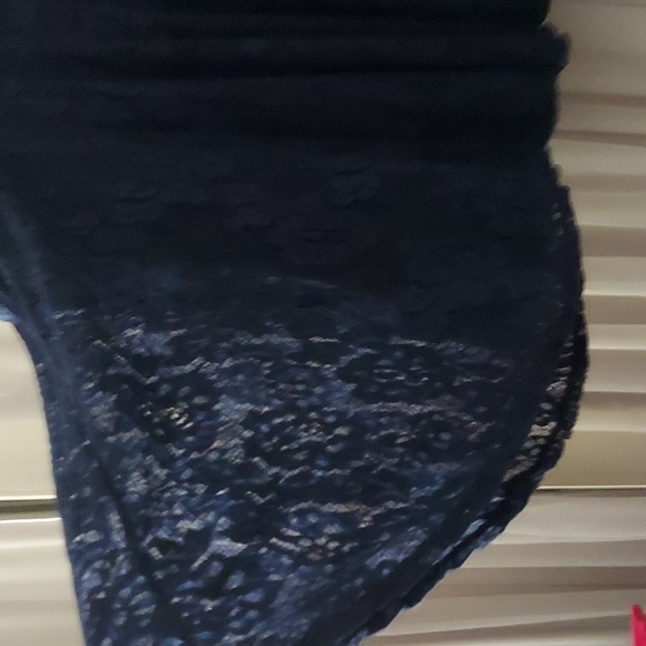 Sixty Triangles juniors Blue lace 2fer flowy dress Sz 13 - Picture 7 of 16